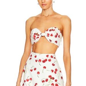 Adriana Degreas Cherry Bomb Strapless Top